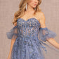 Smoky Blue_3 Strapless Sweetheart A-Line Women Formal Dress - GL3126 - Special Occasion-Curves