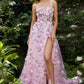 Spring-blush Floweret A-line Slit Gown A1138 Penelope Gown - Special Occasion