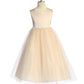 Satin Top with Wavy Rhinestone & Pearl Trim Girl Party Dress by AS538-G Kids Dream - Girl Formal Dresses