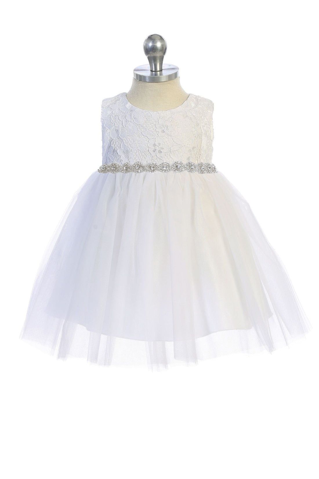 Baby Girl Lace & Rhinestone Trim Party Dress - AS456B-A Kids Dream