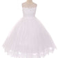 White Girl Dress - Lace Applique Illusion Bateau Dress - AS7007 Kids Dream