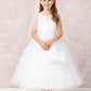 White Girl Dress with Embroidery Lace Applique - AS5753
