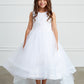 White Girl Dress with Glitter Bodice and Tail Skirt - AS5814