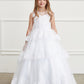 White Girl Dress with Ruffle Lace Pageant Dress - AS7030