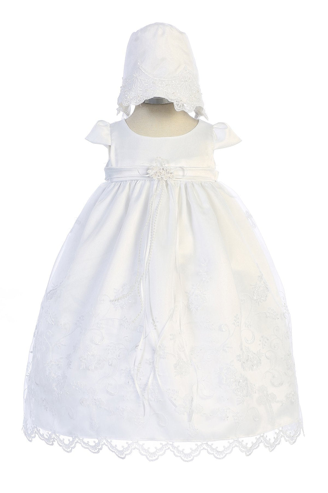 White_1 Baby Embroidered Christening Gown Dress-AS470