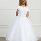 White_1 Girl Dress with 3D Flower on Neckline Dress - AS5823