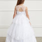 White_1 Girl Dress with Ruffle Lace Pageant Dress - AS7030