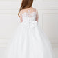 White_1 Girl Dress with Stunning Sleeves and Bodice Dress - AS5780