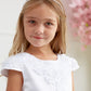 White_2 Girl Dress with 3D Flower on Neckline Dress - AS5823