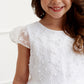 White_2 Girl Dress with Cap Sleeved Lace Bodice Dress - AS5831