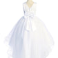 White_2 Girl Dress with Glitter Bodice and Tail Skirt - AS5814