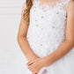 White_3 Girl Dress with Sleeveless Illusion Neckline Pageant Dress - AS7018