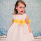 Yellow Baby Poly Silk Organza White Party Dress-AS219