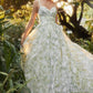 Yellow Floral Organza A-line Gown A1132 Penelope Gown - Special Occasion