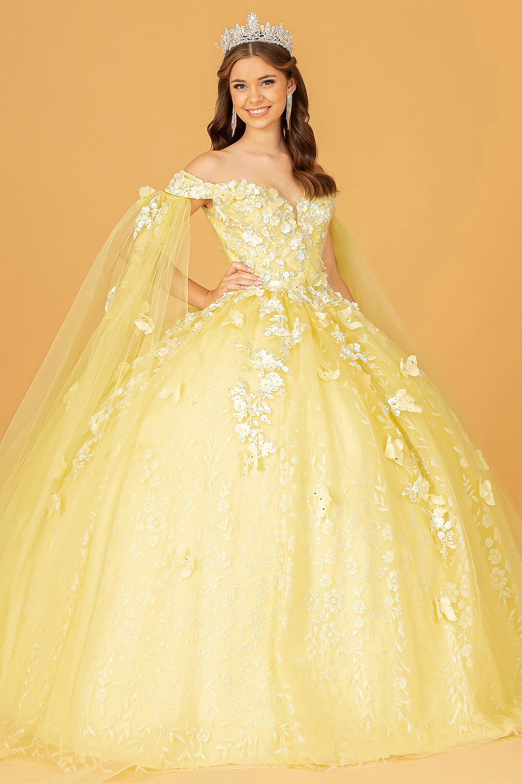Off the Shoulder Embroidery Glitter Sweetheart Quinceanera Dress by Elizabeth K