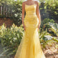Yellow Iridescent Lace Mermaid Gown A1131 - Special Occasion
