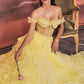 Yellow_1 A-Line Corset Ruffle Gown A1150 - Special Occasion