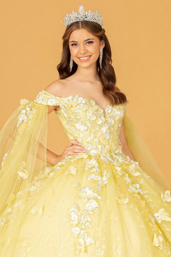 open lace back dress Off The Shoulder Embroidery Glitter Sweetheart Quinceanera Dress by Elizabeth K