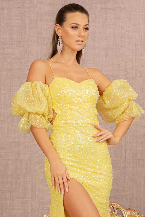 mesh puff dress Mesh Puff Sleeve Off the Shoulder Floral Tiered A Line Dress