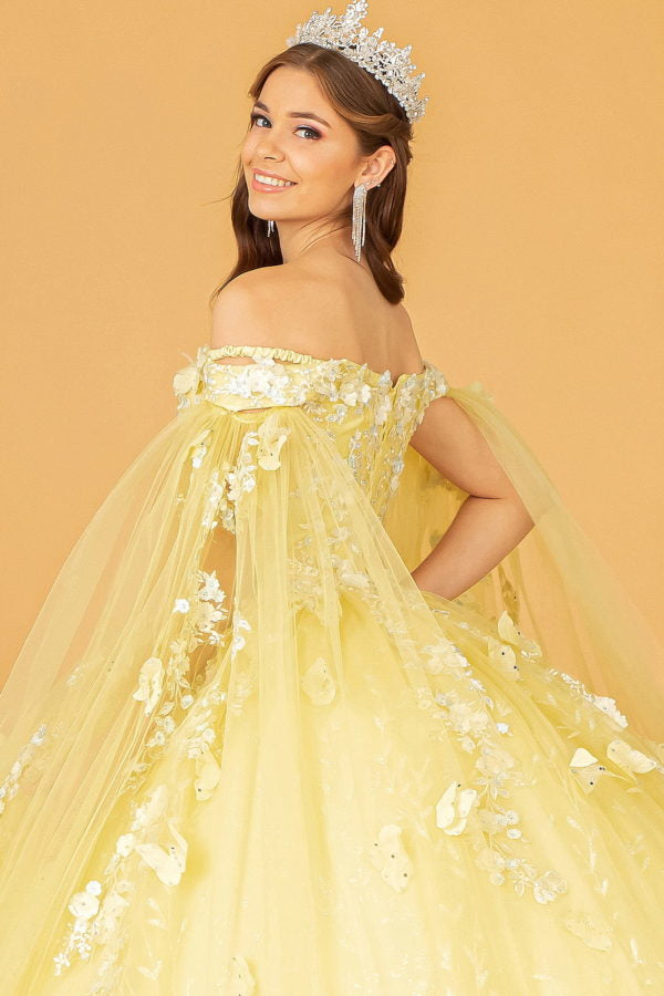 Off the Shoulder Embroidery Glitter Sweetheart Quinceanera Dress by  Elizabeth K - GL3111