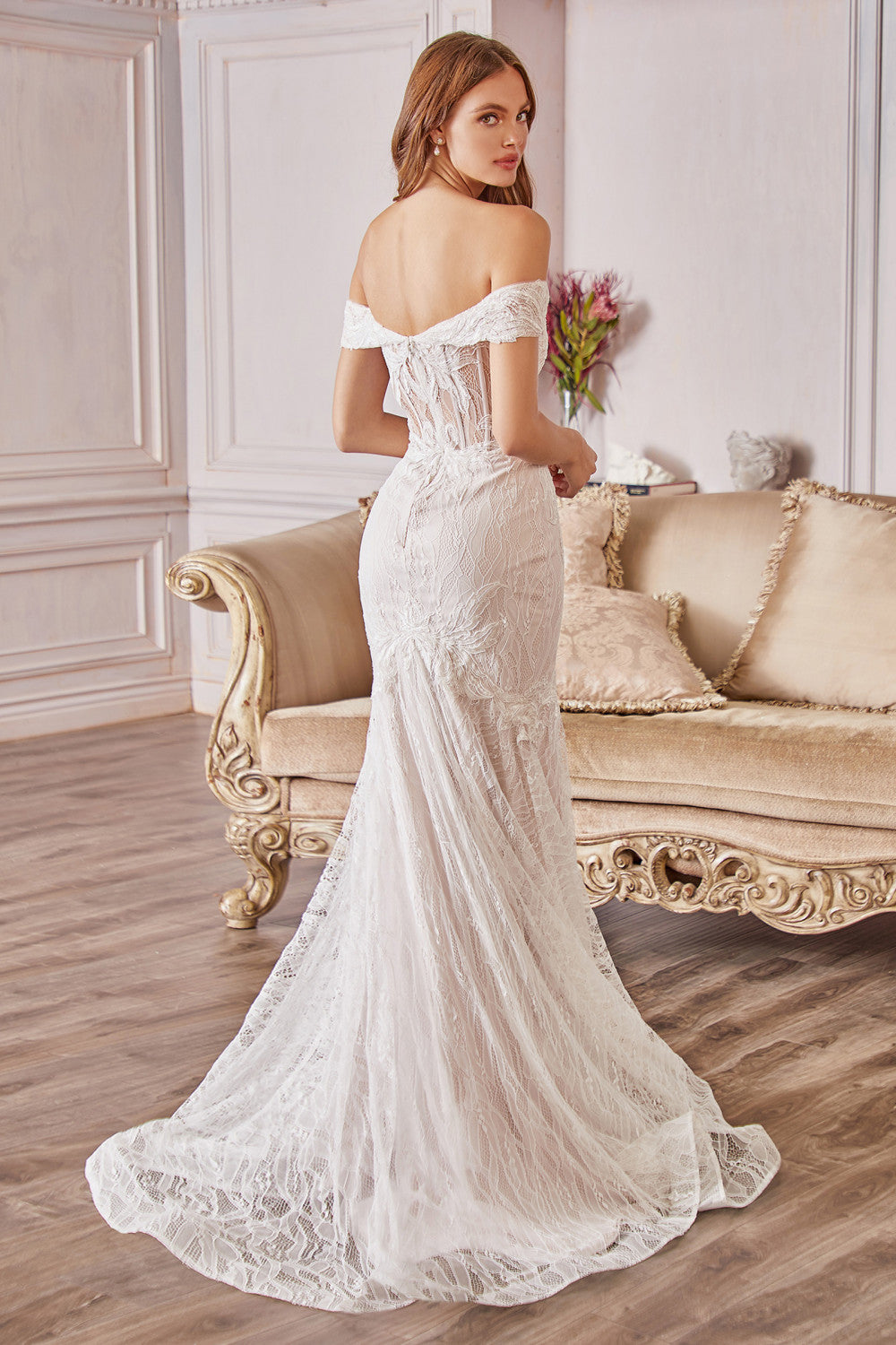 Off the Shoulder Lace Bridal Gown by Andrea & Leo Couture - A0666W JOLIE