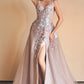 Beaded Floral Embroidered Gown by Andrea and Leo Couture A0894 - Special Occasion