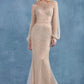Long Sleeve Pearl Gown by Andrea & Leo Couture A0997W IRIS - Special Occasion/Curves