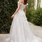 OFF THE SHOULDER FLORAL BODICE BRIDAL GOWN by Andrea & Leo Couture - A1038W