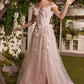 Off the Shoulder Floral Gown by Andrea & Leo Couture A1041 Hannah Blossom Applique Gown - Special occasion