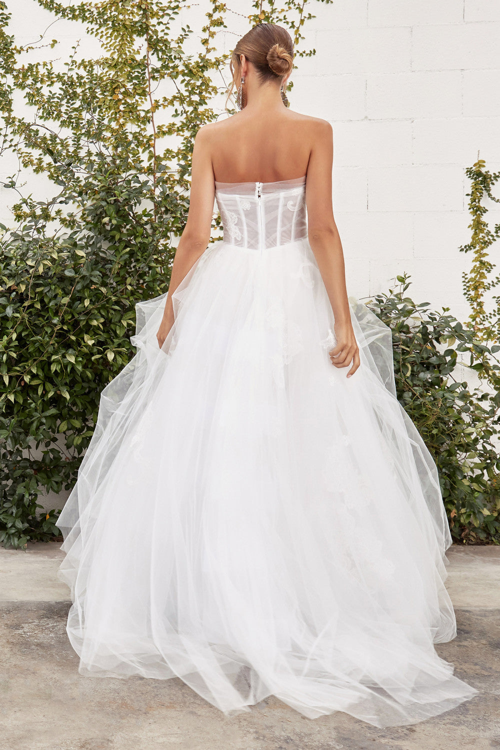 Strapless Corset Tulle Bridal Ball Gown by Andrea & Leo Couture A1050W - AURORA TULLE GOWN - Special Occasion/Curves