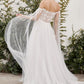 Off the Shoulder Tulle A-Line Bridal Gown by Andrea & Leo Couture - A1080W Isabel