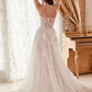 Strapless Floral Tulle A-Line Slit Bridal Gown by Andrea & Leo Couture A1089W Penelope