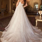 Floral Diamond Glitter Tulle/Lace A-line Bridal Gown - Andrea & Leo Couture - A1102W