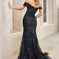 Off the Shoulder Lace & Tulle Corset Bodice Mermaid Gown - Andrea & Leo Couture A1107  - Special Occasion