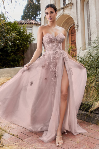 Lace Strapless Sweetheart Ballgown by Andrea & Leo Couture A1127 - Special Occasion