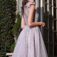 FEATHER LAYERED TULLE A-LINE GOWN by Cinderella Divine B704 - Special Occasion