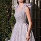 FEATHER LAYERED TULLE A-LINE GOWN by Cinderella Divine B704 - Special Occasion