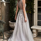 Off the Shoulder Beaded Bodice Silver Ball Gown by Cinderella Divine B710 - Special Occasion