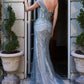 Beaded One Shoulder Fitted Gown by Cinderella Divine - B717 - Special Occasion