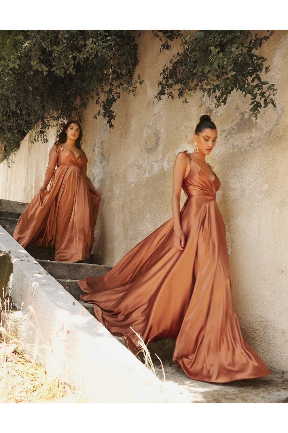 Flowy Satin A-Line Gown by Cinderella Divine BD105 - Special Occasion Ariststyles Flowy Satin A-Line Gown by Cinderella Divine BD105 - Special Occasion Ariststyles