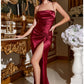 Satin Fitted Knot Gown By Ladivine BD111 - Women Evening Formal Gown - Special Occasion