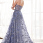 Strapless Fitted Glitter Floral Gown with Overskirt by Ladivine - CB046 - Special Occasion