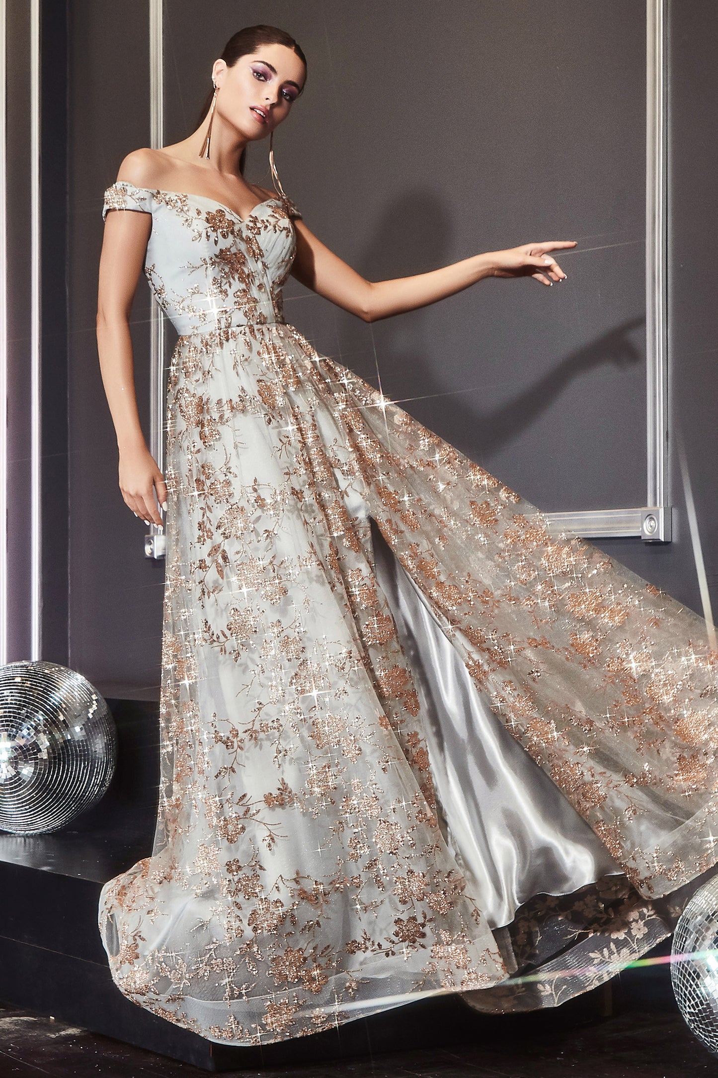 Cinderella Divine CB069 A-Line Embellished Print Dress - Special Occasion/Curves