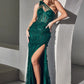 Sheer Tulle One Shoulder Floral Fitted Glitter Gown by Cinderella Divine CB081 - Special Occasion
