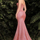 Strapless Bodice Glitter Mermaid Gown by Cinderella Divine CB086 - Special Occasion/Sale