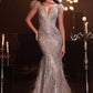 FITTED GLITTER MERMAID GOWN by Cinderella Divine CB088- Special Occasion/Curves