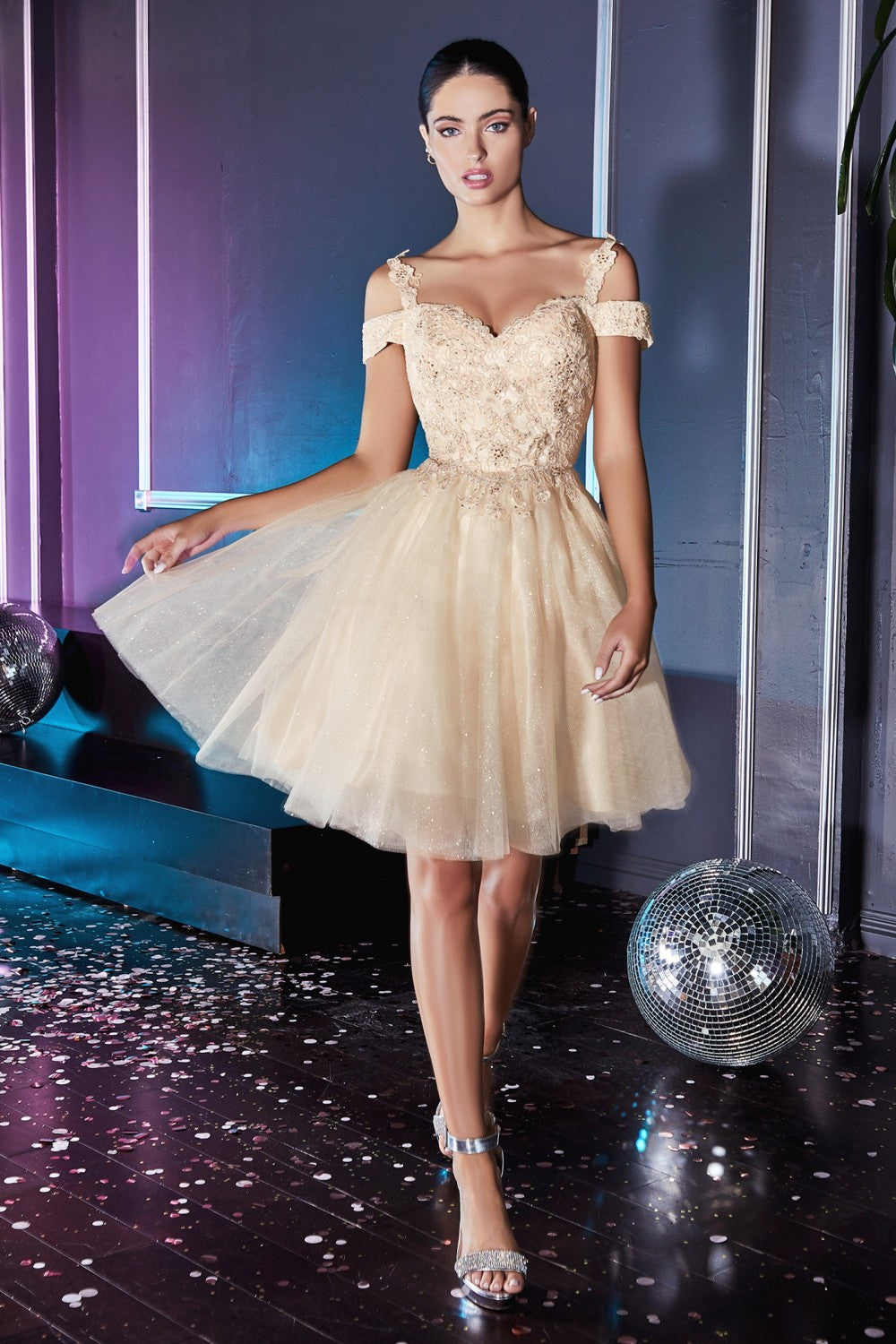 Off the Shoulder Short Floral A-line Dress by Cinderella Divine CD0132 – Ariststyles Off the Shoulder Short Floral A-line Dress by Cinderella Divine CD0132 – Ariststyles