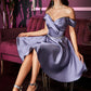 Off the Shoulder short A-line Gown by Cinderella Divine CD0140