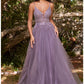 A-Line Layered Tulle Dress by Cinderella Divine - CD0154- Special Occasion/Curves