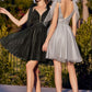 Beaded Lace Tulle A-Line Short Dress with Tulle Bow - Cinderella Divine CD0174